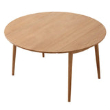 Scandinavian Extendable Round Natural Wood Dining Table Image - 3