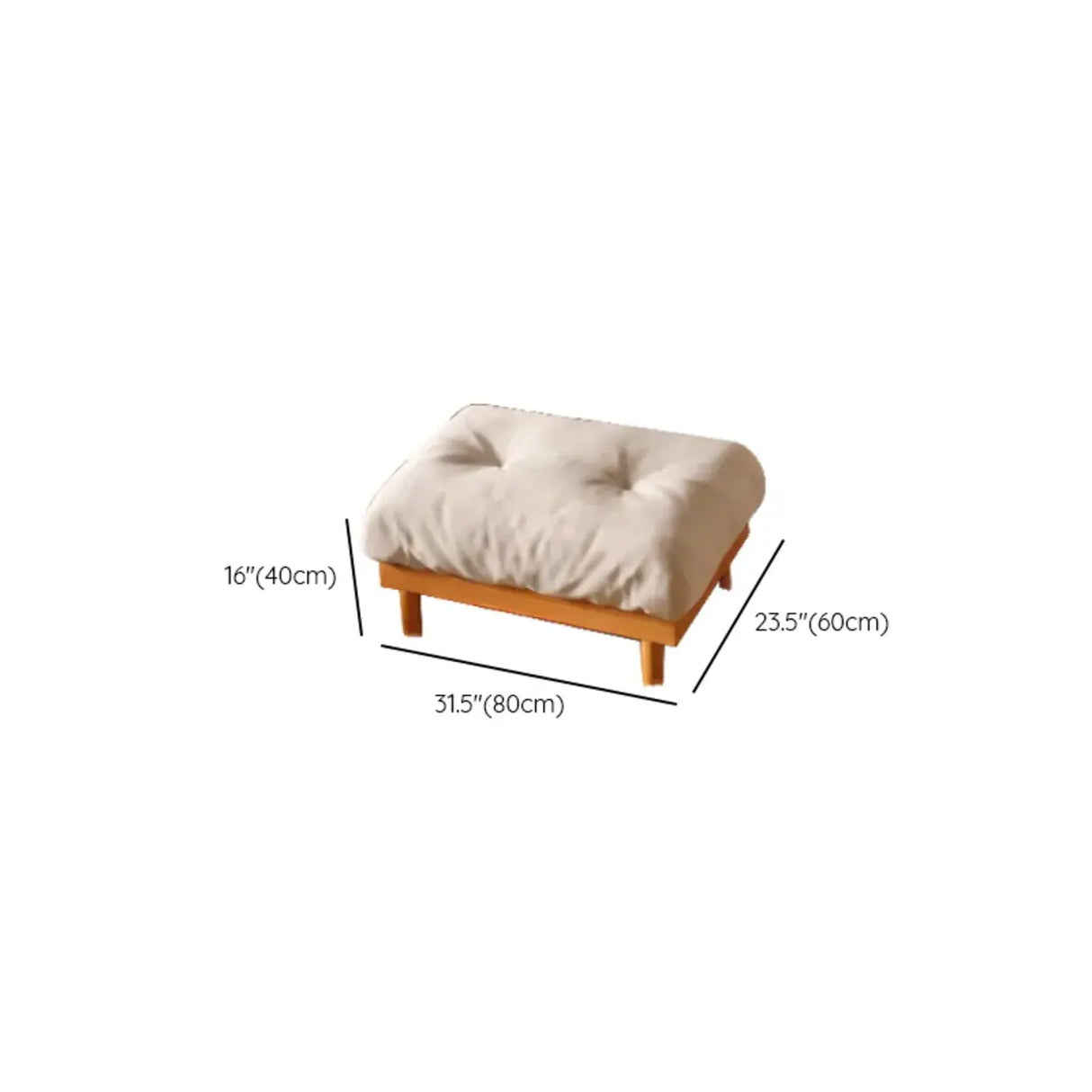 Scandinavian Flannel Light Wood Frame Tufted Back Sofa 