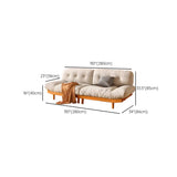 Scandinavian Flannel Light Wood Frame Tufted Back Sofa Image - 22