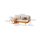 Scandinavian Flannel Light Wood Frame Tufted Back Sofa Image - 23