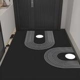 Scandinavian Geometric PVC Black Rectangle Area Rug Image - 2