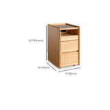 Scandinavian Glass Top Wood Nightstand with Drawers and Shelf #size