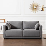 Scandinavian Gray Square Arm Memory Foam Fill Sofa Image - 15