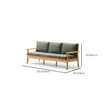 Scandinavian Green Imitation Linen Wood Frame Sofa Image - 16