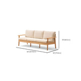 Scandinavian Green Imitation Linen Wood Frame Sofa Image - 18