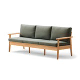 Scandinavian Green Imitation Linen Wood Frame Sofa Image - 5