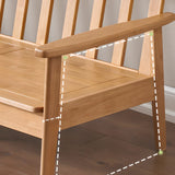 Scandinavian Green Imitation Linen Wood Frame Sofa Image - 9