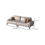 Scandinavian Grey Stain Resistant Leather Cushion Sofa Image - 13