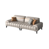 Scandinavian Grey Stain Resistant Leather Cushion Sofa Image - 8