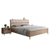 Scandinavian Headboard Wooden Storage Bed with Shelves Image - 2