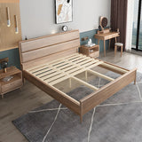 Scandinavian Headboard Wooden Storage Bed with Shelves Image - 4