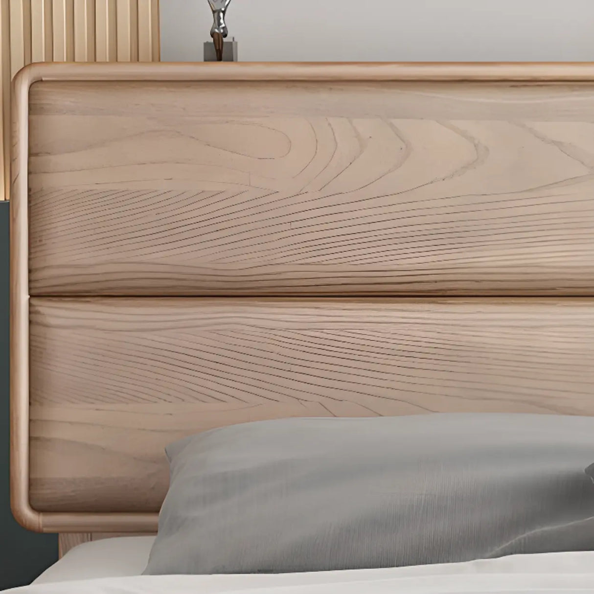 Scandinavian Headboard Wooden Storage Bed with Shelves Image - 8