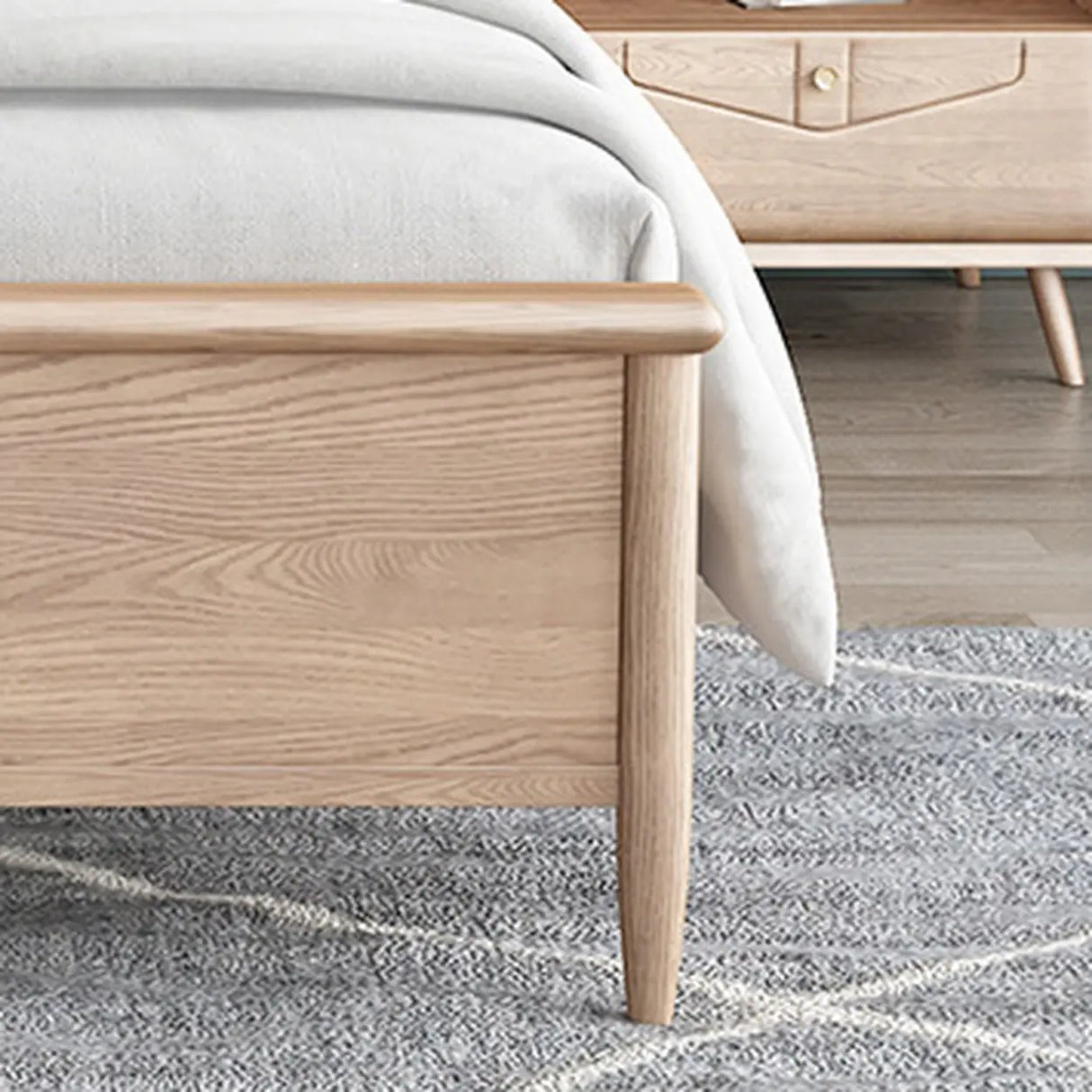 Scandinavian Headboard Wooden Storage Bed with Shelves Image - 9