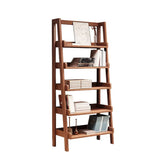 Scandinavian Mimimalist Wood Ladder Vertical Bookshelf Rack Image - 10