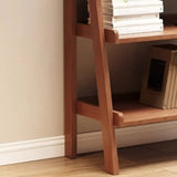 Scandinavian Mimimalist Wood Ladder Vertical Bookshelf Rack Image - 6