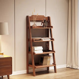 Scandinavian Mimimalist Wood Ladder Vertical Bookshelf Rack Image - 9