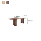Scandinavian Minimalist Oval Wooden Fluted Base Dining Table Image - 12