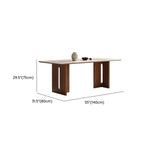 Scandinavian Minimalist Rectangle Beige Stone Top Dining Table #size