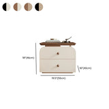 Scandinavian Modern Wood 2-Tier Nightstand with Drawers Image - 15