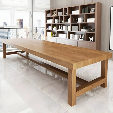 Scandinavian Multi-Person Rectangle Wooden Meeting Desk Image - 1