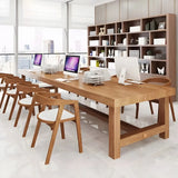 Scandinavian Multi-Person Rectangle Wooden Meeting Desk Image - 10