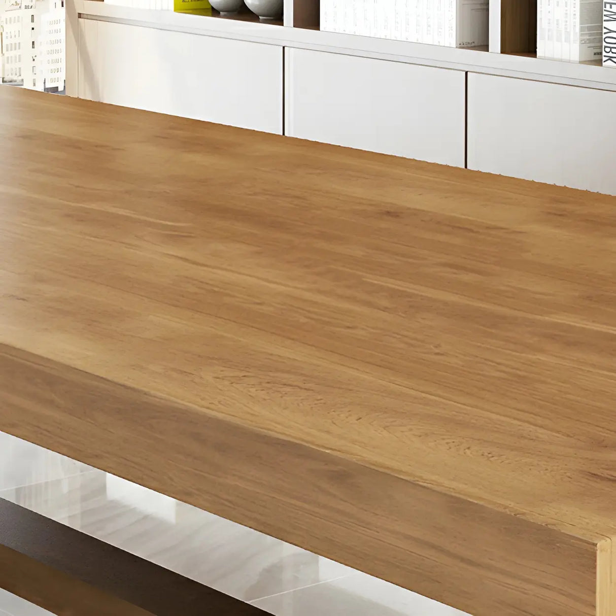 Scandinavian Multi-Person Rectangle Wooden Meeting Desk Image - 7