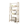 Scandinavian Narrow Ladder Vertical Corner Wood Bookshelf Image - 14