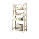 Scandinavian Narrow Ladder Vertical Corner Wood Bookshelf Image - 15