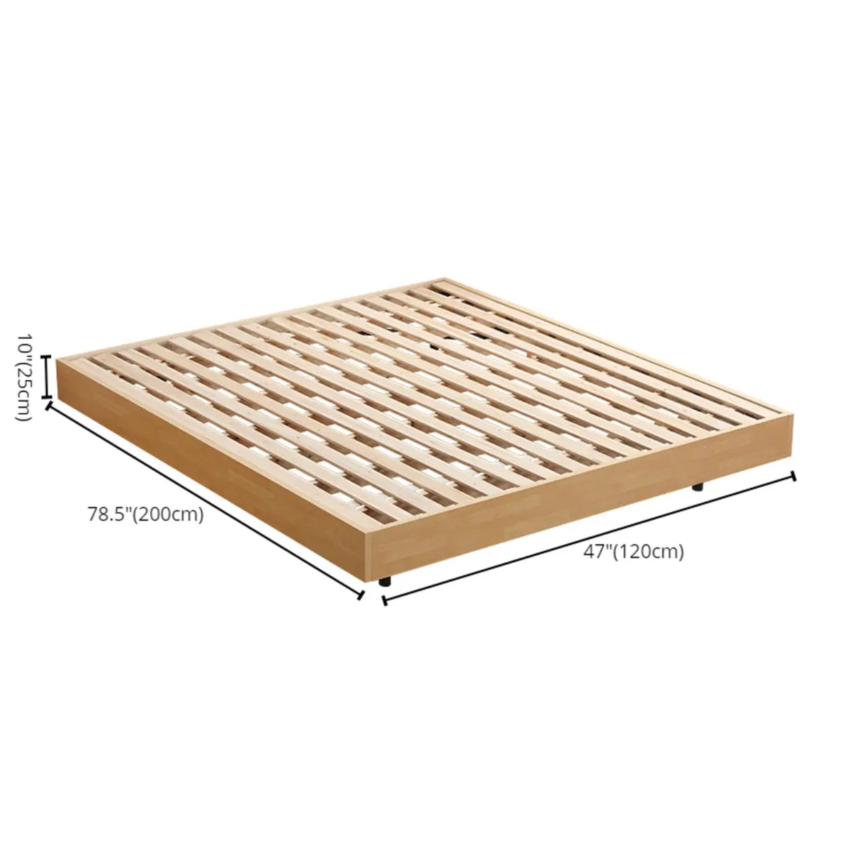 Scandinavian Natural Finish Queen Wood Panel Bed Frame Image - 11
