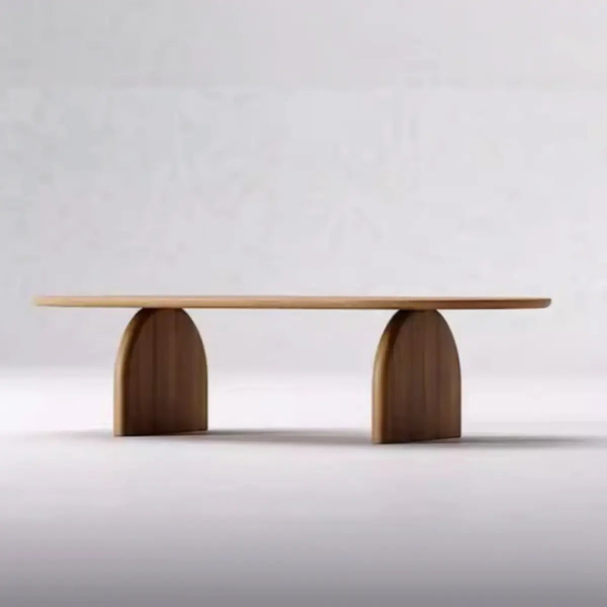 Scandinavian Natural Pine Wood Sled Single Coffee Table Image - 7
