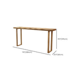 Scandinavian Natural Rectangle Wood Bar Table with Wave Edge Image - 24