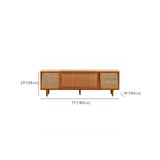 Scandinavian Natural Rectangular Wood TV Stand with Shelf