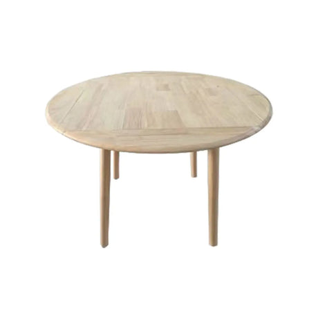 Scandinavian Natural Rubber Wood Extendable Dining Table Image - 2