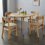 Scandinavian Natural Rubber Wood Extendable Dining Table Image - 3