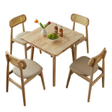Scandinavian Natural Rubber Wood Extendable Dining Table Image - 6