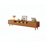 Scandinavian Natural Wood Cabinet Drawers TV Stand Image - 6