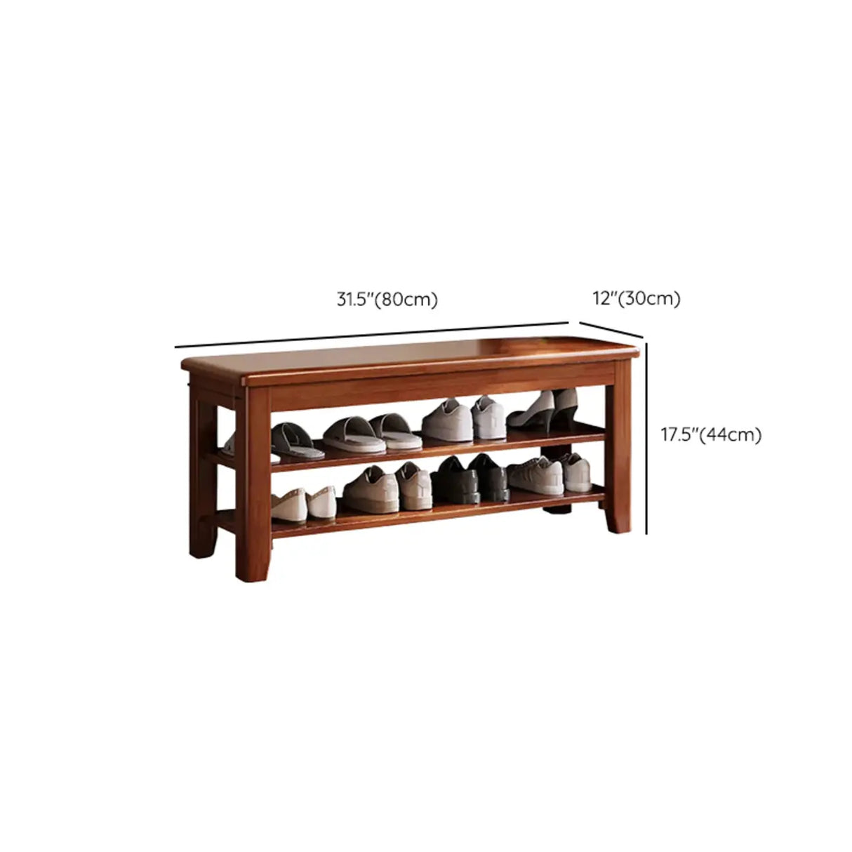 Scandinavian Open Wood Hallway Large Shoe Rack Storage Image - 18