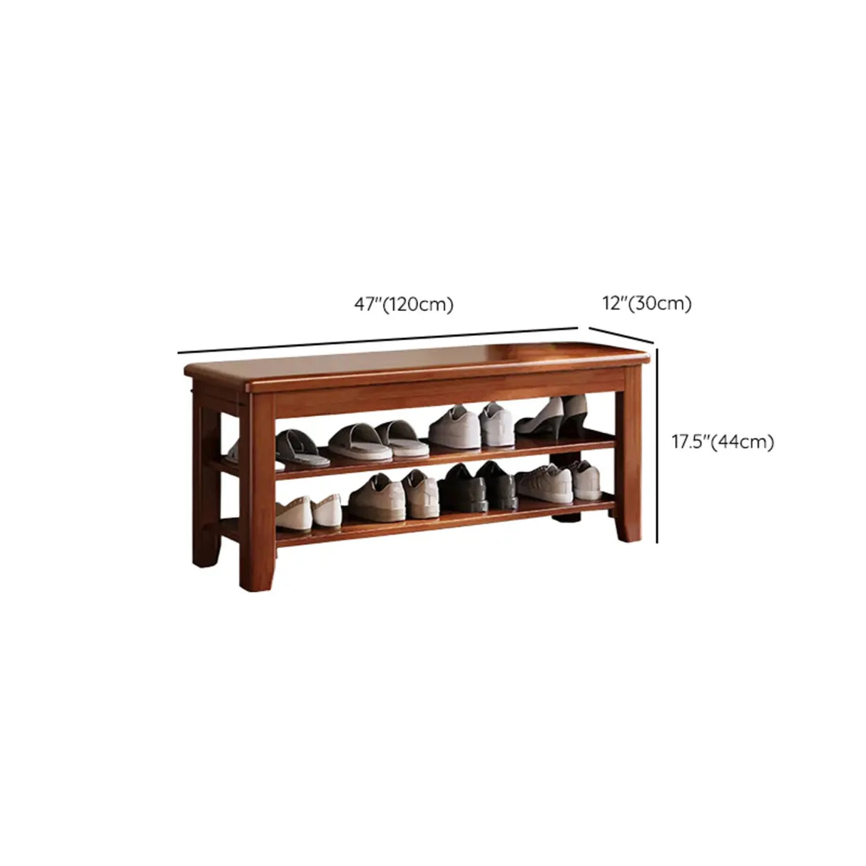Scandinavian Open Wood Hallway Large Shoe Rack Storage Image - 20