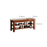 Scandinavian Open Wood Hallway Large Shoe Rack Storage Image - 20