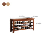 Scandinavian Open Wood Hallway Large Shoe Rack Storage Image - 23