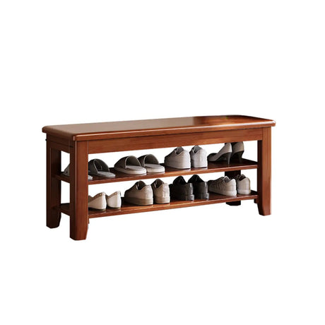 Scandinavian Open Wood Hallway Large Shoe Rack Storage Image - 2