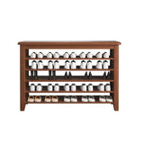 Scandinavian Open Wood Hallway Large Shoe Rack Storage Image - 5