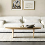 Scandinavian Oval Manufactured Wood Coffee Table Image - 3