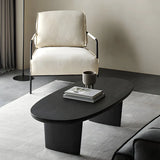 Scandinavian Oval Manufactured Wood Coffee Table Image - 8