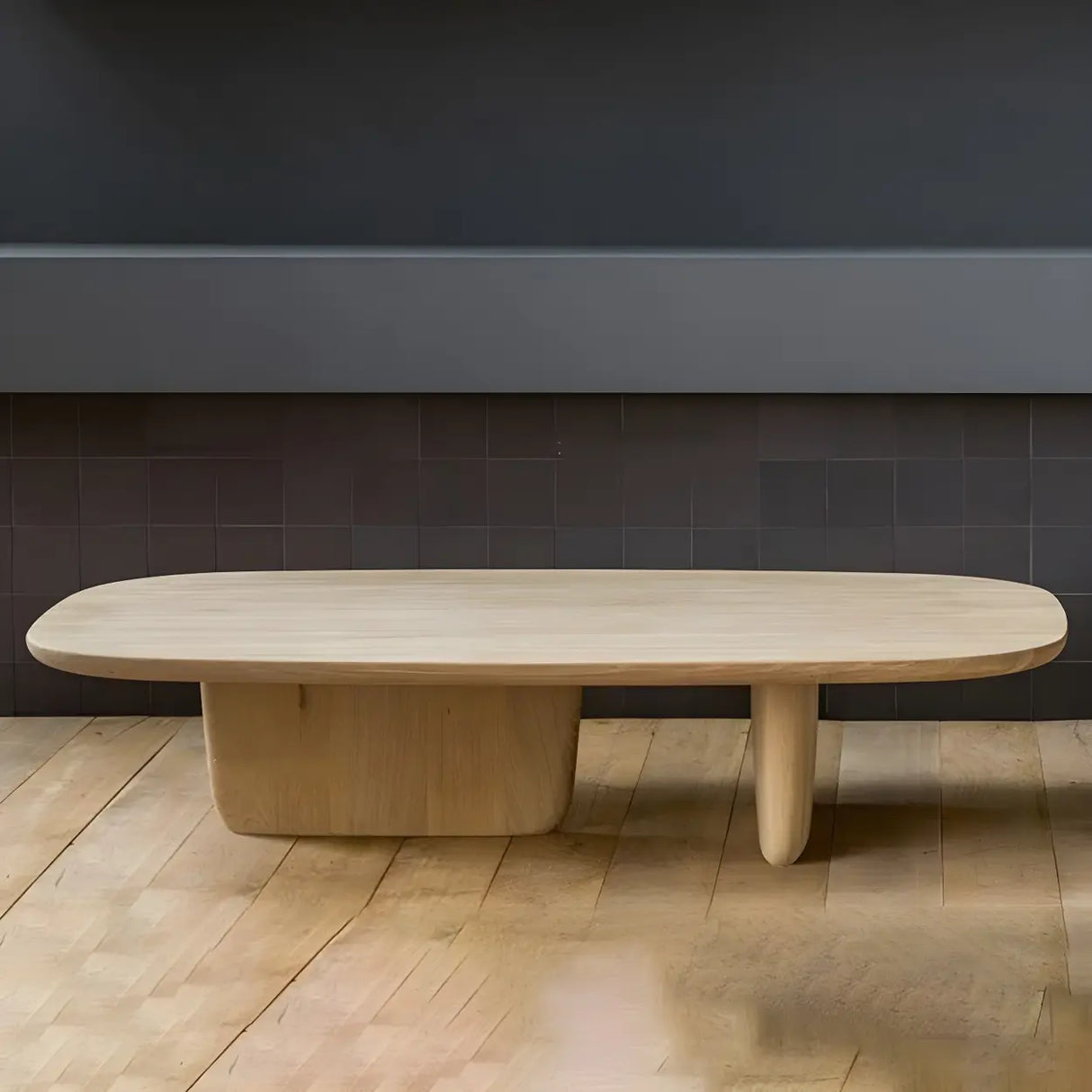 Scandinavian Pine Wood Rectangular Coffee Table Image - 11