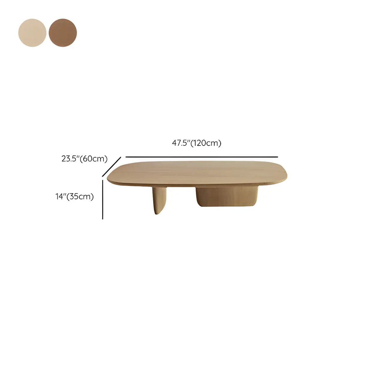 Scandinavian Pine Wood Rectangular Coffee Table 