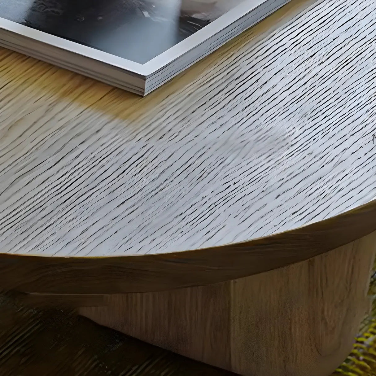 Scandinavian Pine Wood Rectangular Coffee Table Image - 6