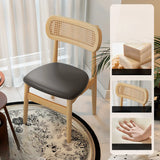 Scandinavian Rattan Open Back Dining Chair with Cushioned Seat Image - 10