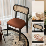 Scandinavian Rattan Open Back Dining Chair with Cushioned Seat Image - 13