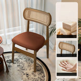 Scandinavian Rattan Open Back Dining Chair with Cushioned Seat Image - 16